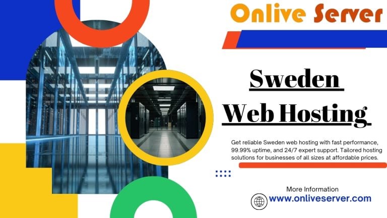 A promotional banner for Sweden Web Hosting, featuring a data center image and a call-to-action.