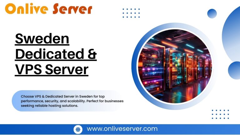 Data center with colorful lights and server racks, showcasing Sweden Dedicated and VPS Server hosting.