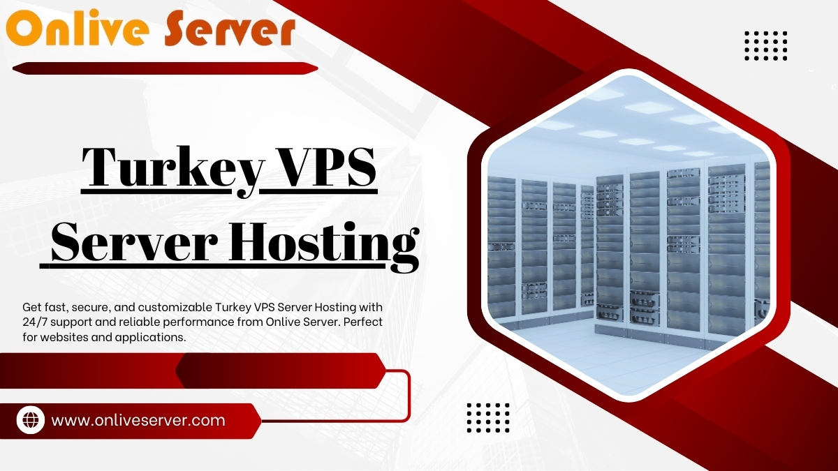 A promotional banner for Turkey VPS Server Hosting, featuring a data center image and a call-to-action.