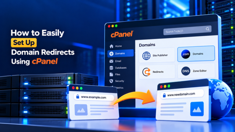 Configuring domain redirects in cPanel dashboard: 301 vs 302 redirection guide