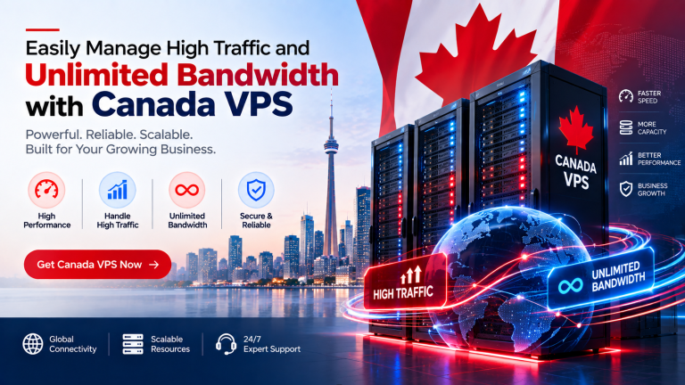 Manage high traffic unlimited bandwidth using Canada VPS