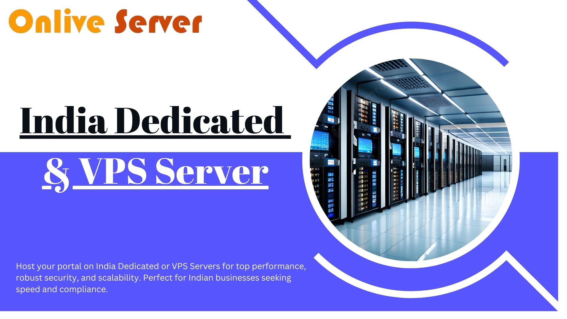 Server room showing India Dedicated and VPS Server Hosting.