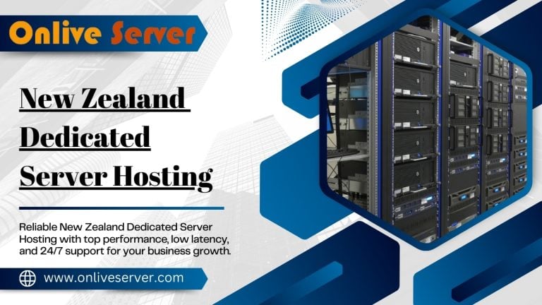 A promotional banner for New Zealand Dedicated Server Hosting, featuring a data center image and a call-to-action.