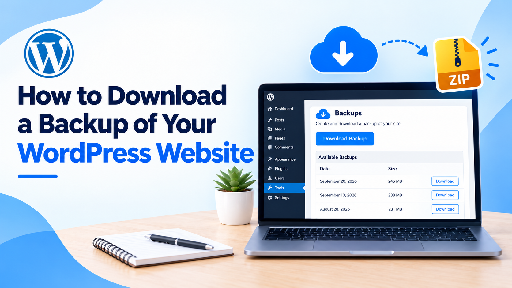 How to download a backup of WordPress website
