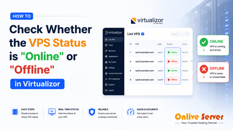 How to Check Whether the VPS Status is "Online" or "Offline" in Virtualizor