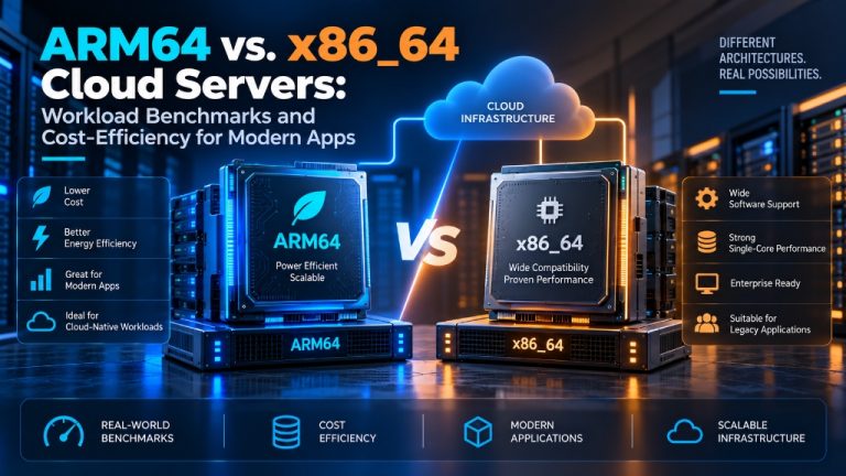 ARM64 vs x86_64 Cloud Servers Workload Benchmarks and Cost-Efficiency for Modern Apps