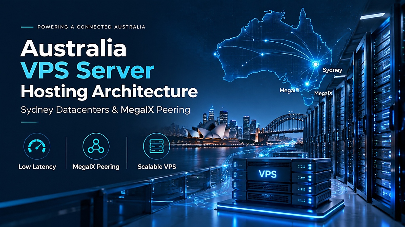 Australia VPS Server Hosting Architecture - Sydney Datacenters & MegaIX Peering