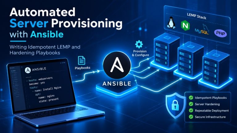 Automated Server Provisioning with Ansible - Writing Idempotent LEMP and Hardening Playbooks