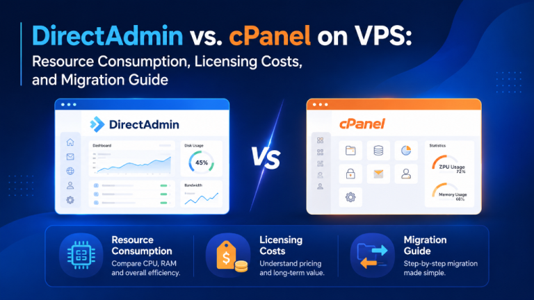 DirectAdmin vs cPanel on VPS Resource Consumption Licensing Costs and Migration Guide