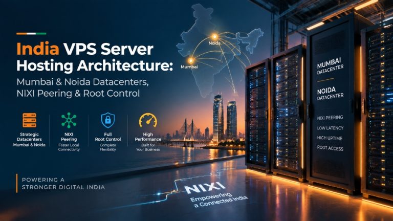 India VPS Server Hosting Architecture - Mumbai and Noida Datacenters, NIXI Peering, and Root Access