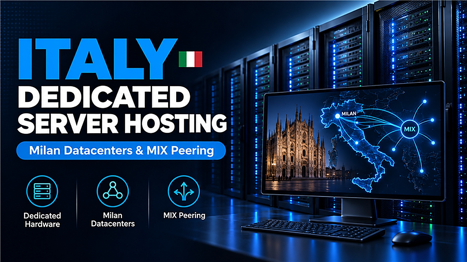 Italy Dedicated Server Hosting Architecture - Milan Datacenters & MIX Peering