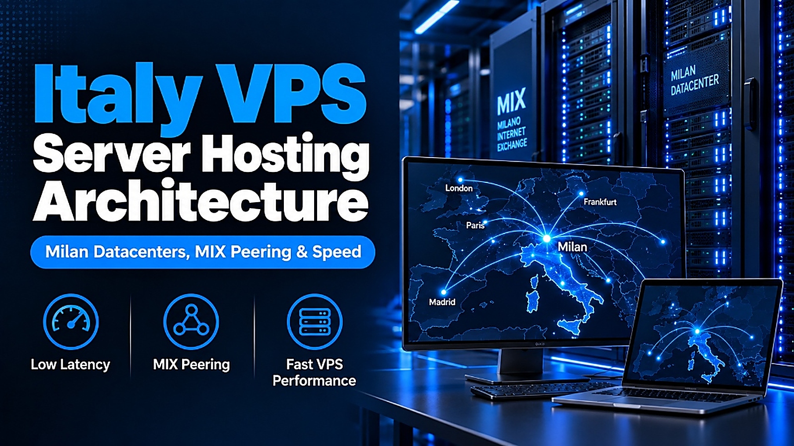 Italy VPS Server Hosting Architecture - Milan Datacenters, MIX Peering & Speed