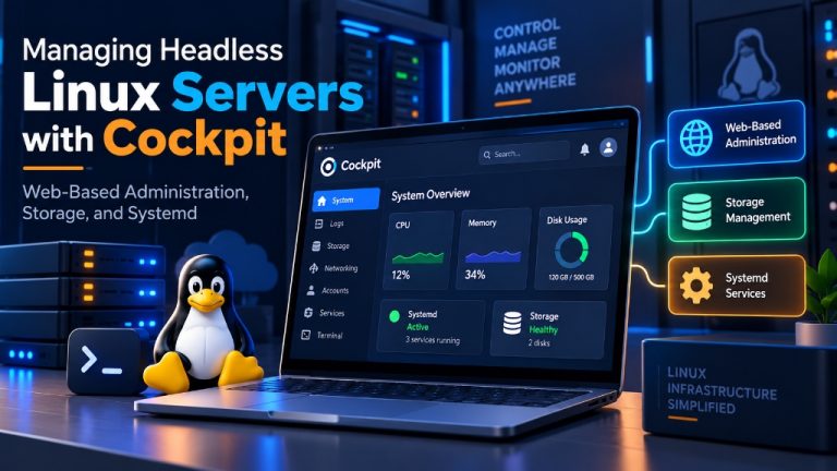 Managing Headless Linux Servers with Cockpit - Web-Based Administration, Storage, and Systemd