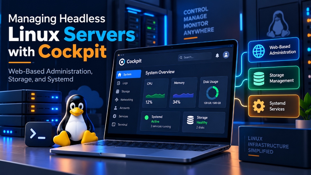 Managing Headless Linux Servers with Cockpit - Web-Based Administration, Storage, and Systemd