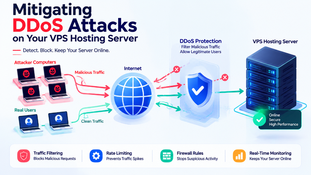 Mitigating DDoS Attacks on Your VPS Hosting Server - Detect, Block, Keep Server Online