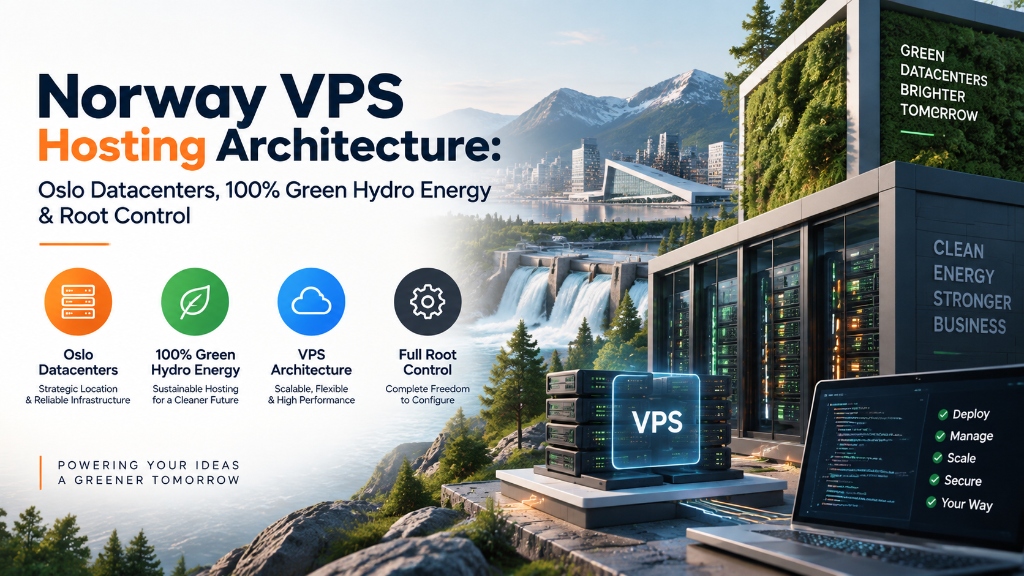 Norway VPS Hosting Architecture - Oslo Datacenters, 100% Green Hydro Energy, and Full Root Control