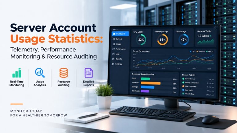 Server Account Usage Statistics - Telemetry Dashboard, Real-Time Monitoring, and Resource Auditing