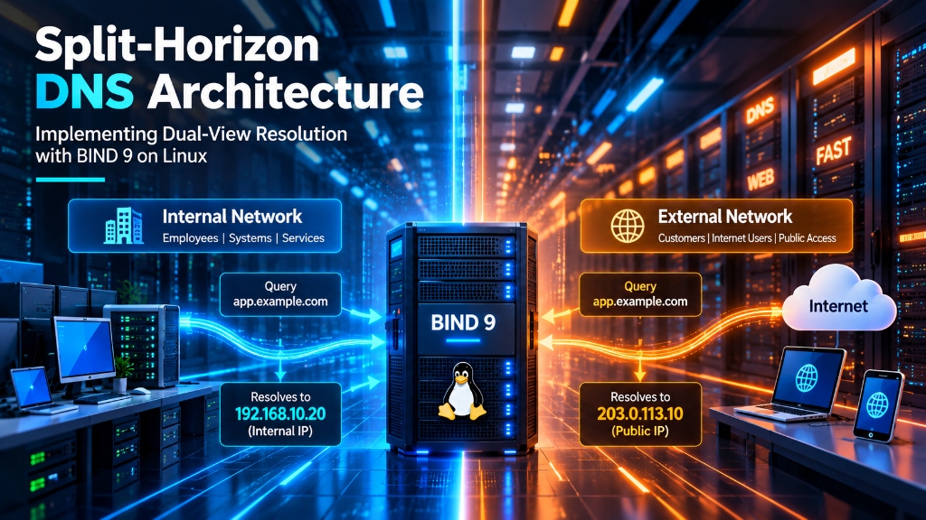 Split-Horizon DNS Architecture - Implementing Dual-View Resolution with BIND 9 on Linux