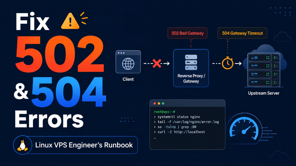 Troubleshoot 502 Bad Gateway and 504 Gateway Timeout Errors on Linux VPS