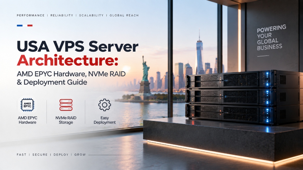 USA VPS Server Architecture: AMD EPYC Hardware, NVMe RAID and Deployment Guide
