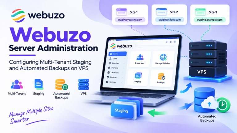 Webuzo Server Administration - Configuring Multi-Tenant Staging and Automated Backups on VPS