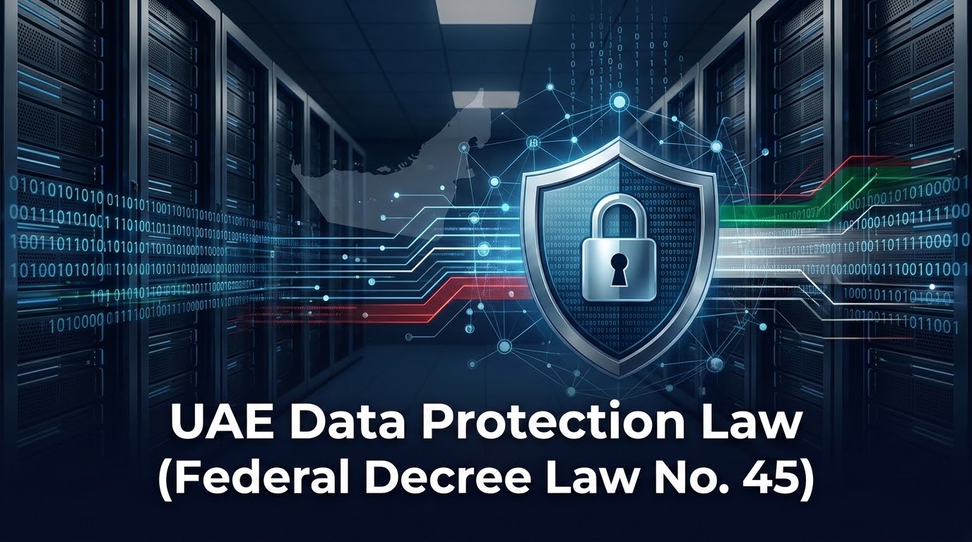 Data sovereignty compliance checklist illustrating in-country storage requirements under UAE Federal Decree Law No 45
