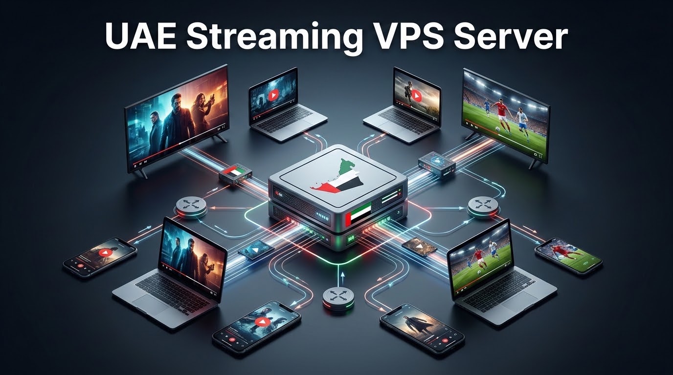Streaming media delivery workflow showing real-time RTMP ingestion and adaptive HLS video distribution across GCC networks