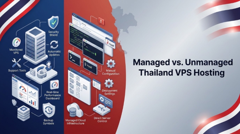 Managed vs Unmanaged Thailand VPS Hosting - Features, Support Tools, and Server Control Comparison in Bangkok
