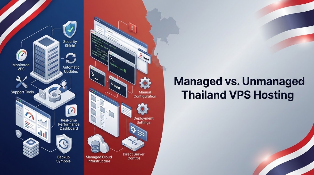 Managed vs Unmanaged Thailand VPS Hosting - Features, Support Tools, and Server Control Comparison in Bangkok