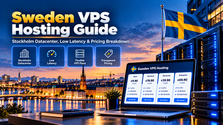 Sweden VPS server hosting selection guide detailing enterprise KVM virtualization, Stockholm datacenter topology, and ultra-fast NVMe storage architecture.